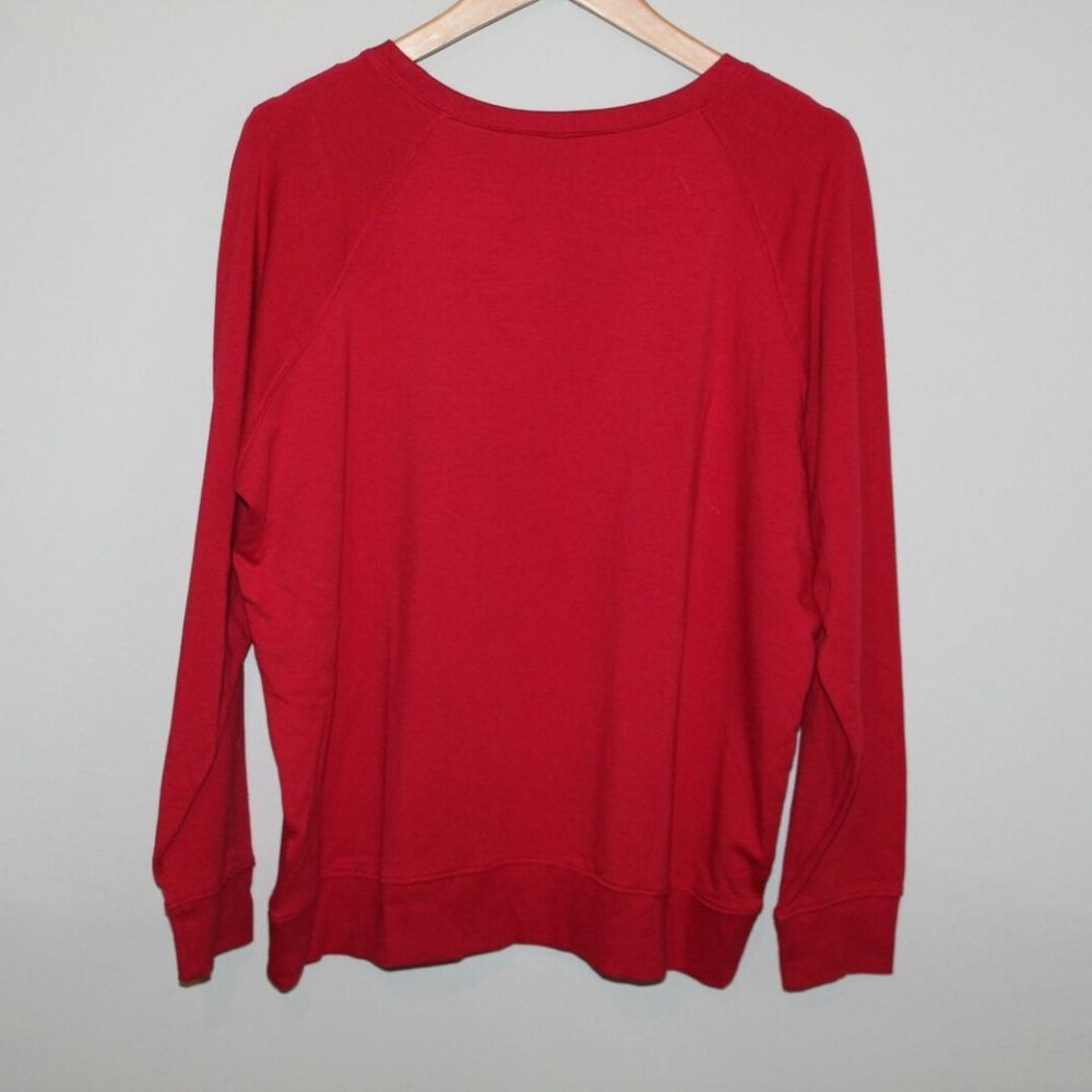 ✨2/$20 Torrid Fleece Santa Christmas Holiday Sweatshirt Red Size 10 M or 12 L - Picture 8 of 9